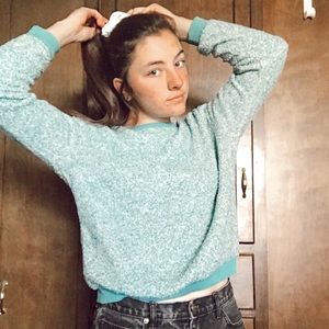 Cold Crush fuzzy blue crew neck